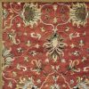 8' X 11' Sienna Gold And Green New Zealand Lambs Wool Floral Vines Hand Tufted Area Rug
