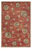 8' X 11' Sienna Gold And Green New Zealand Lambs Wool Floral Vines Hand Tufted Area Rug