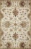 3' X 5' Champagne Red And Brown New Zealand Lambs Wool Floral Medallion Hand Tufted Area Rug