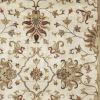 5' X 8' Champagne Red And Brown New Zealand Lambs Wool Floral Medallion Hand Tufted Area Rug