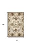 5' X 8' Champagne Red And Brown New Zealand Lambs Wool Floral Medallion Hand Tufted Area Rug