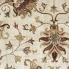 5' X 8' Champagne Red And Brown New Zealand Lambs Wool Floral Medallion Hand Tufted Area Rug