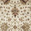 8' X 11' Champagne Red And Brown Wool Floral Medallion Hand Tufted Area Rug