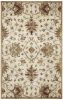 8' X 11' Champagne Red And Brown Wool Floral Medallion Hand Tufted Area Rug