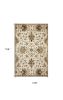 9' X 13' Champagne Red And Brown Wool Floral Medallion Hand Tufted Area Rug