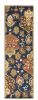 7' Navy Blue Orange And Brown Wool Medallion Hand Tufted Runner Rug