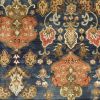 9' X 13' Navy Blue Orange And Brown Wool Medallion Hand Tufted Area Rug