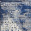 7' X 10' Blue Ivory And Gray Abstract Area Rug