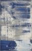 7' X 10' Blue Ivory And Gray Abstract Area Rug