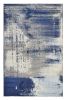 7' X 10' Blue Ivory And Gray Abstract Area Rug