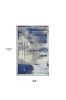 8' X 10' Blue Ivory And Gray Abstract Shag Area Rug