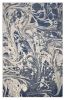 7' X 9' Blue Gray And Ivory Abstract Area Rug