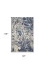 8' X 10' Blue Gray And Ivory Abstract Area Rug