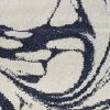 5' X 7' Blue And Ivory Abstract Area Rug