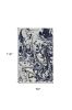 7' X 10' Blue And Ivory Abstract Area Rug