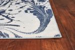 8' X 10' Blue And Ivory Abstract Shag Area Rug