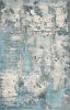 3' X 5' Ivory And Teal Abstract Area Rug