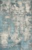 7' X 9' Ivory And Teal Abstract Area Rug
