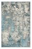 7' X 9' Ivory And Teal Abstract Area Rug