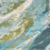 7' X 10' Teal Gray And Green Abstract Area Rug