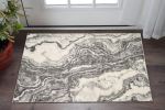 3' X 5' Gray And Ivory Abstract Area Rug