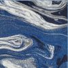 3' X 5' Blue And Beige Abstract Area Rug