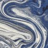 5' X 7' Blue And Beige Abstract Area Rug