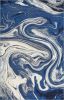 8' X 10' Blue And Beige Abstract Shag Area Rug