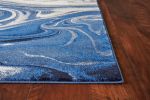 8' X 10' Blue And Beige Abstract Shag Area Rug