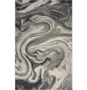 3' X 5' Ivory Black And Gray Abstract Area Rug
