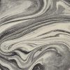 3' X 5' Ivory Black And Gray Abstract Area Rug