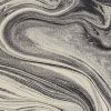 5' X 8' Ivory Black And Gray Abstract Area Rug