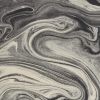 7' X 9' Ivory Black And Gray Abstract Shag Area Rug