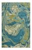 5' X 7' Teal And Beige Abstract Area Rug