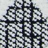 8' Cream And Charcoal Geometric Runner Rug