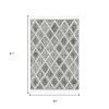 5' X 8' Cream And Charcoal Geometric Area Rug
