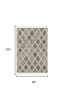 8' X 11' Cream And Charcoal Geometric Area Rug