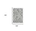9' X 13' Cream And Charcoal Geometric Area Rug