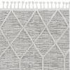 8' Gray and Ivory Abstract Runner Rug
