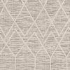 8' X 11' Ivory And Gray Geometric Area Rug With Fringe