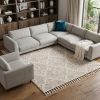 9' X 13' Beige and Ivory Geometric Area Rug