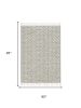 8' Ivory And Gray Geometric Runner Rug With Fringe