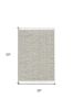 3' X 5' Ivory Grey Zigzag Diamonds Area Rug With Fringe