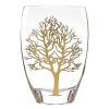 12" Clear And Gold Tree Of Life Oval Lead Free Crystal Table Vase