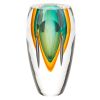 8" Green Abstract Cylinder Murano Glass Table Vase