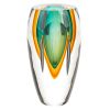 8" Green Abstract Cylinder Murano Glass Table Vase