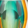 8" Green Abstract Cylinder Murano Glass Table Vase