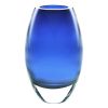 9" Blue Oval Lead Free Crystal Table Vase