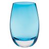 8" Aqua Blue And Clear Oval Lead Free Crystal Table Vase