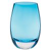 8" Aqua Blue And Clear Oval Lead Free Crystal Table Vase